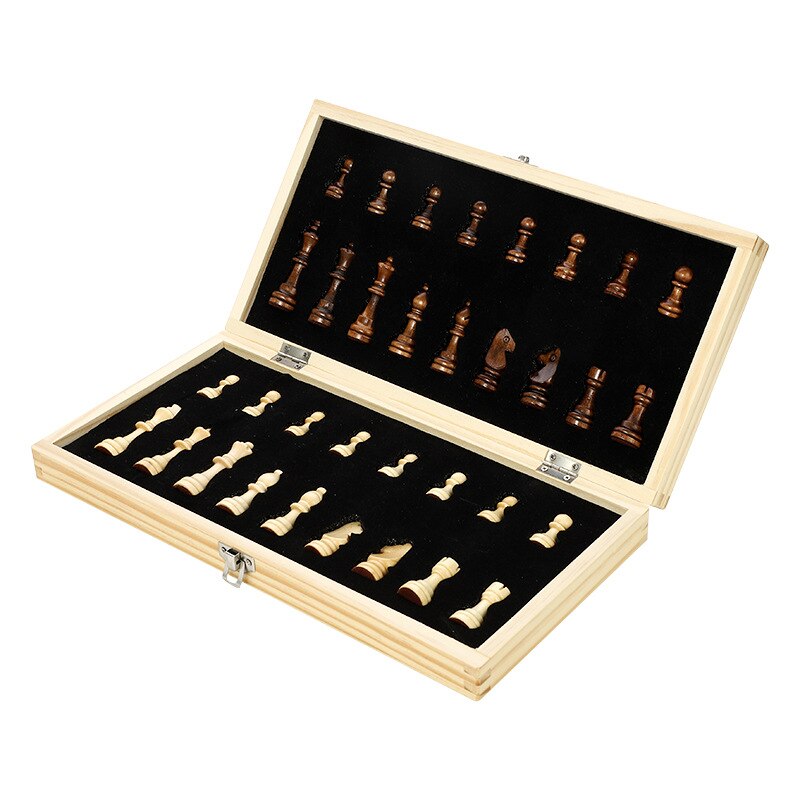 Top Wooden Folding Magnetic Chess Set Solid Wood Chessboard Magnetic Pieces Entertainment Board Games Children