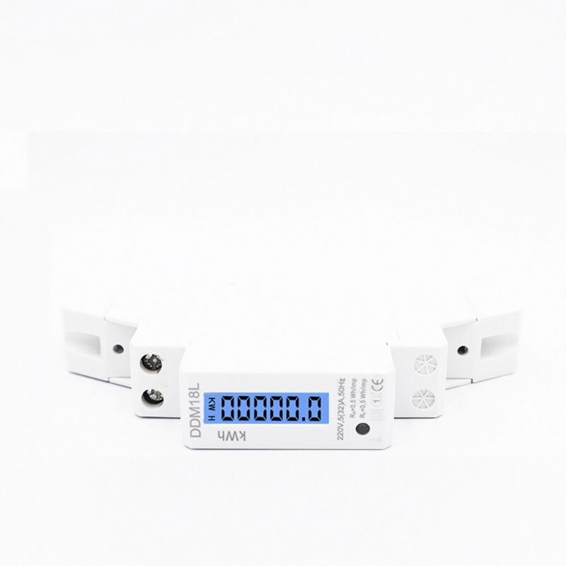 LCD Digital Single Phase Din Rail Electricity Power Consumption Energy Meter kWh