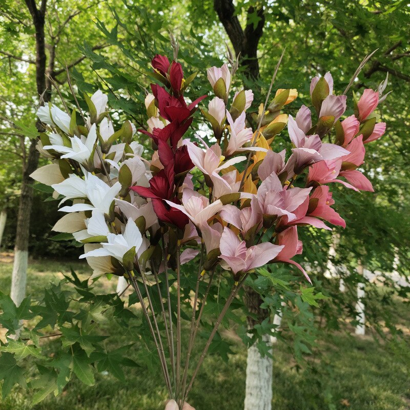 Jarown kunstig blomst gladiolus orkidé blomst silke enkelt blomster gren bryllup boligindretning gør-det-selv blomsterarrangement materialer