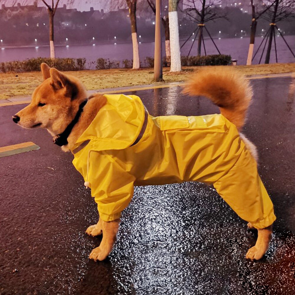 HOOPET Dog Raincoat Jumpsuit Rain Coat for Dogs Pet Cloak Labrador Waterproof Golden Retriever Jacket