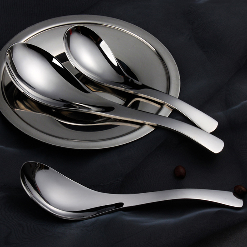 Cuillère à soupe en acier inoxydable, petite cuillère, épaisse et de grande capacité, créative