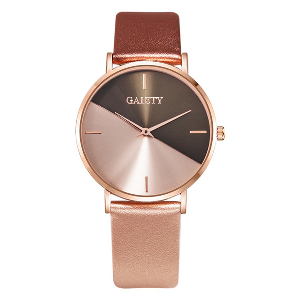 Gaiety Brand Women Watches Leather Rose Gold Dress Female Clock Luxury Brand Women Watches Simple Ladies Watches: Gold