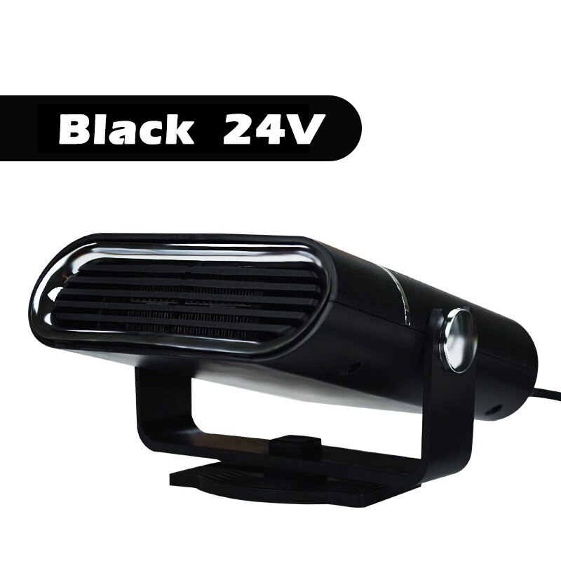 Calentador eléctrico portátil para coche, dispositivo de calefacción de 120W y 12V/24V, con ventilador de refrigeración, Descongelador de viento y nieve, para invierno: Black 24V