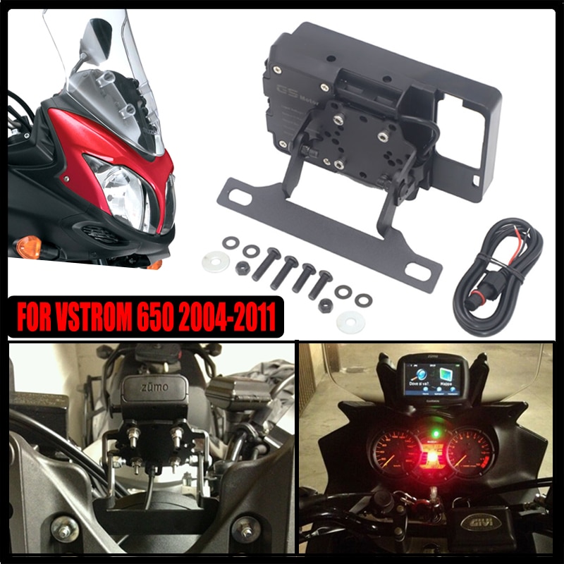 Para SUZUKI VSTROM 650 2004, soporte windscreen, soporte GPS para teléfono inteligente