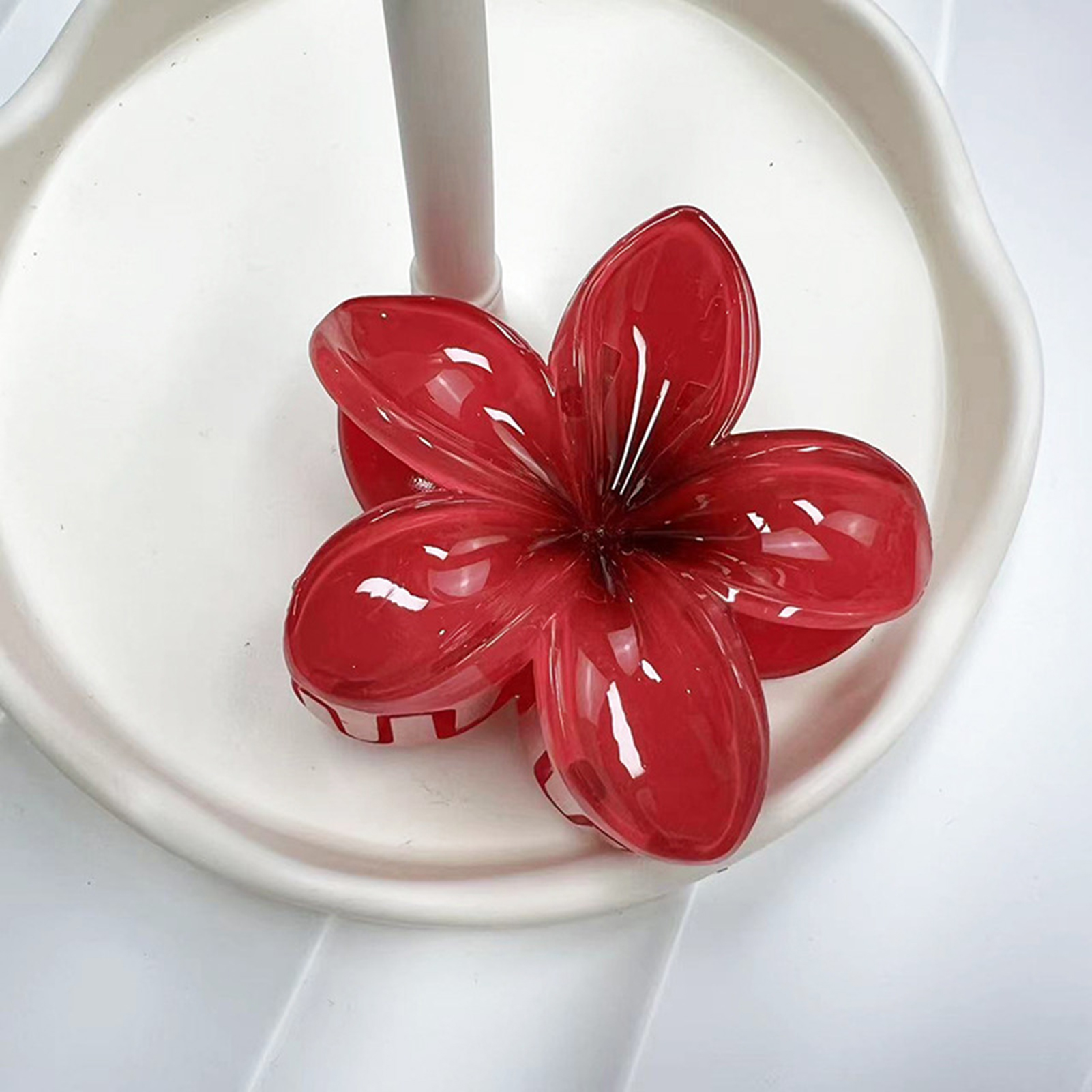 Gradient Flower Hair Clip Beach Hairpins Flower Claw Clips Hawaiian Style Headwear Summer Flower Hairpins Girls Hair Accessories: None