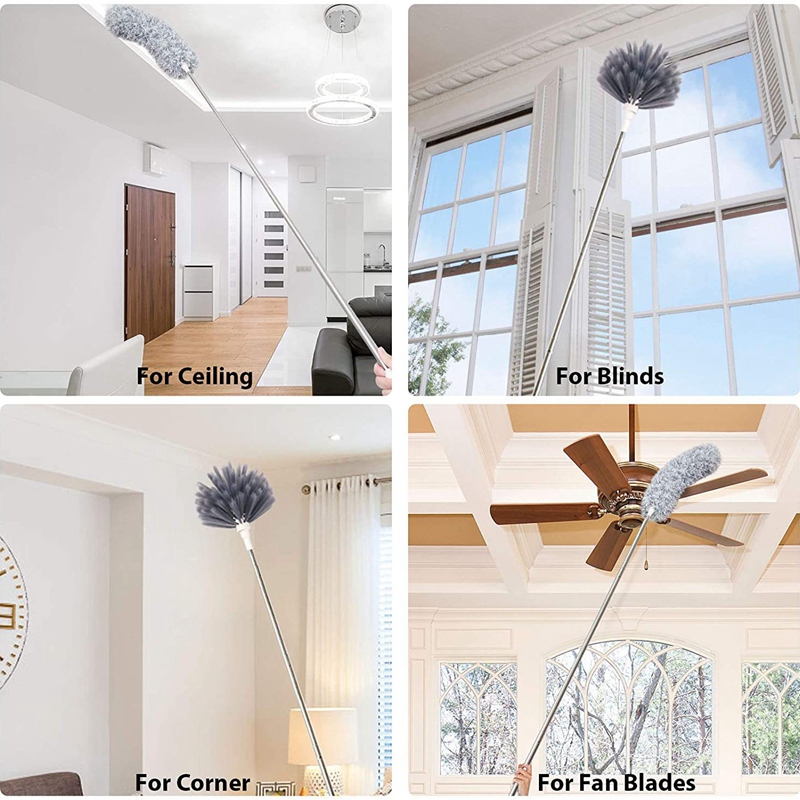 Microfiber Duster with Extension Pole,Bendable Telescopic Duster Household Sofa Dust Brush Home Use Clean Tools