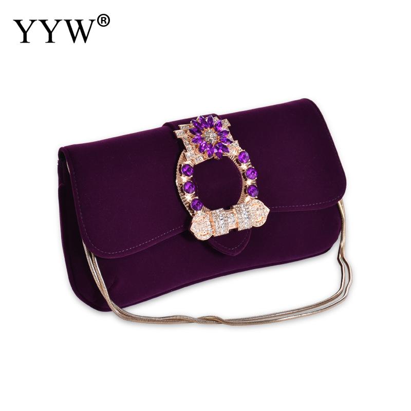 De Casamento Do Diamante roxo Festa À Noite Saco De Embreagem de Veludo Retro Envelope Bolsa Noite Camurça Bolsas Crossbody Ombro Saco de Embreagem