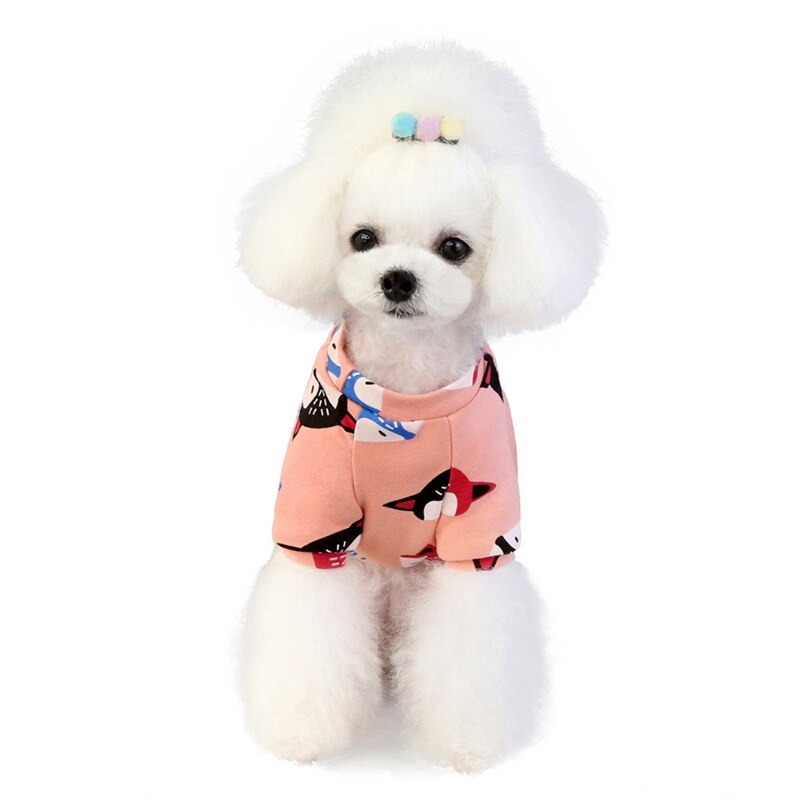 Pet Dogs Cute Pajamas Cat Clothes Puppy Jumpsuit For Chihuahua Pomeranian Dogs Print Clothes Newest
