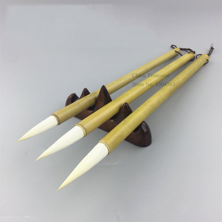 3pcs/lot Da Bai Yun Sheep Hair Brush Chinese Calligraphy Writing Brush Pen Woolen Wool Goat Hair Painting Brush Mao Bi