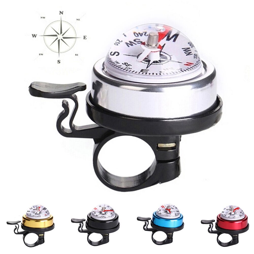 Compass Decoration Bicycle Ring Bell Outdoor Road Mountain Bike Handlebar Horn Bell Safety Drive Cycling Bell Alarm