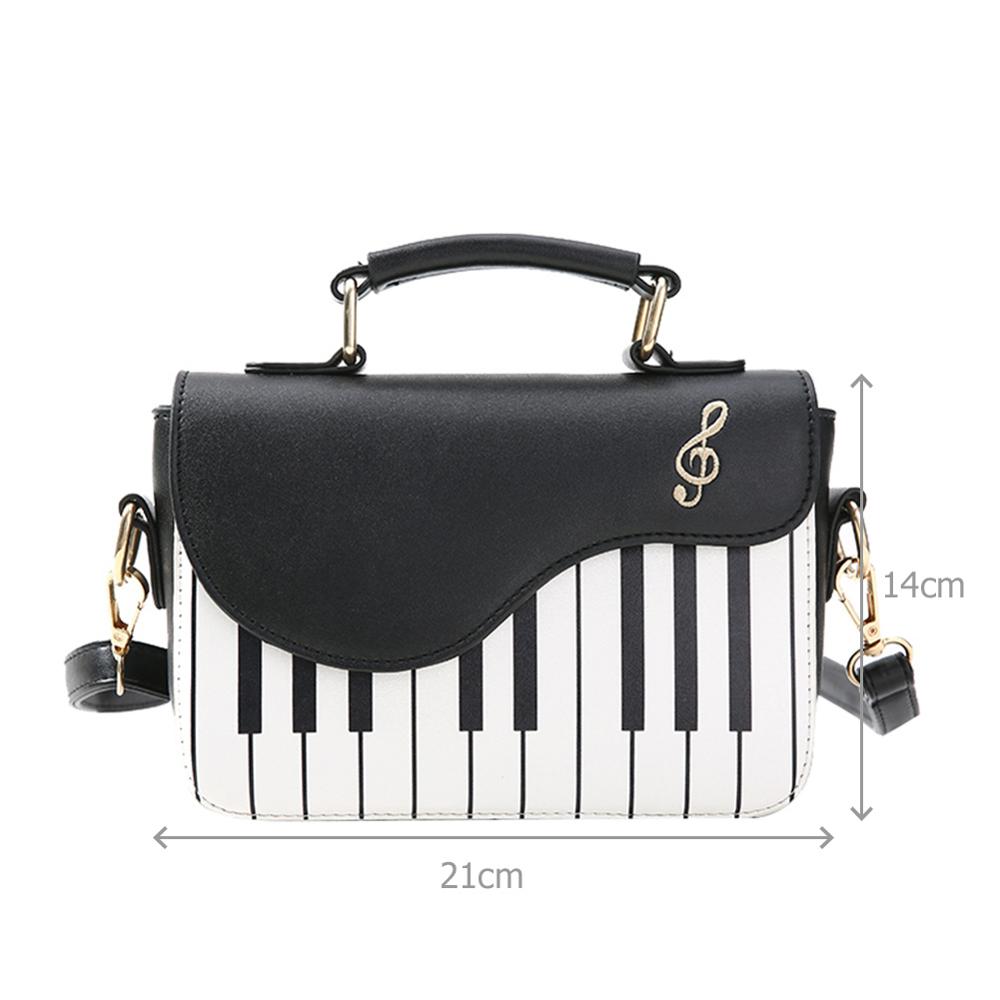 Cute Piano Pattern PU Leather Casual Ladies Handbag Shoulder Bag Crossbody Messenger Bag Pouch Totes Women&#39;s Flap bolsas