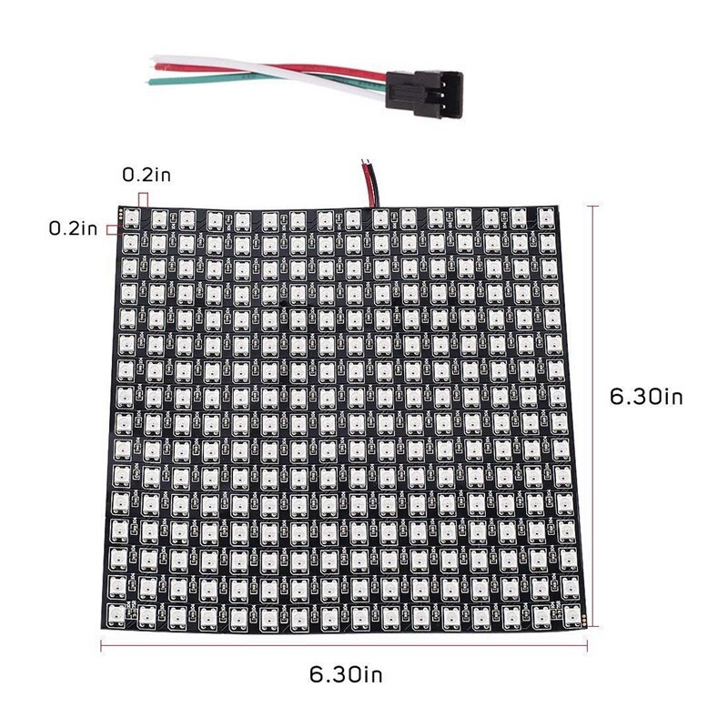 Big WS2812B LED RGB Flexible Pixel Panel 16X16 Individually Addressable Panel Light LED Module Matrix Sn