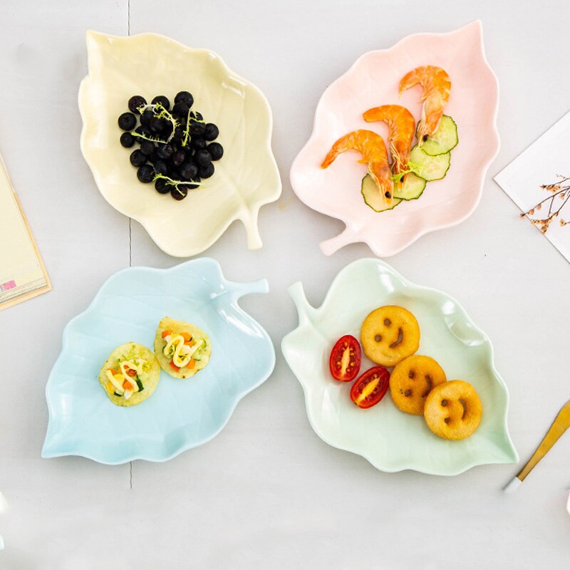 JINSERTA Ceramic Storage Tray Dinner Plate Dish Tableware Dessert Fruit Cake Salad Sushi Snack Nuts Plate for Desktop Decor