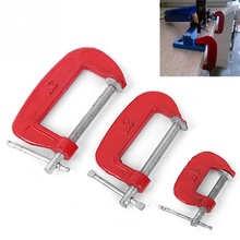 Adjust Heavy Duty G Clamp 1/2/3inch C/W Soft Jaw Pads 25mm -100mm G Clamp Iron Red For Woodwork Metal Clamping