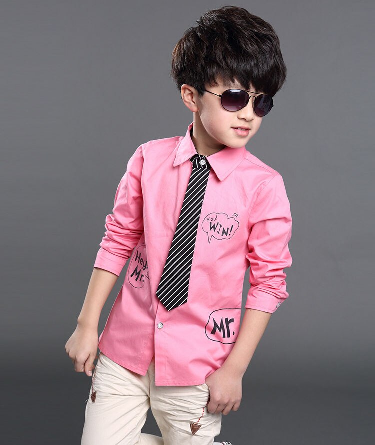 V-drzewo nastolatek chłopięca koszula z długim rękawem moda szkolna koszula dla chłopców dzieci białe koszule chłopięce koszule chłopięce