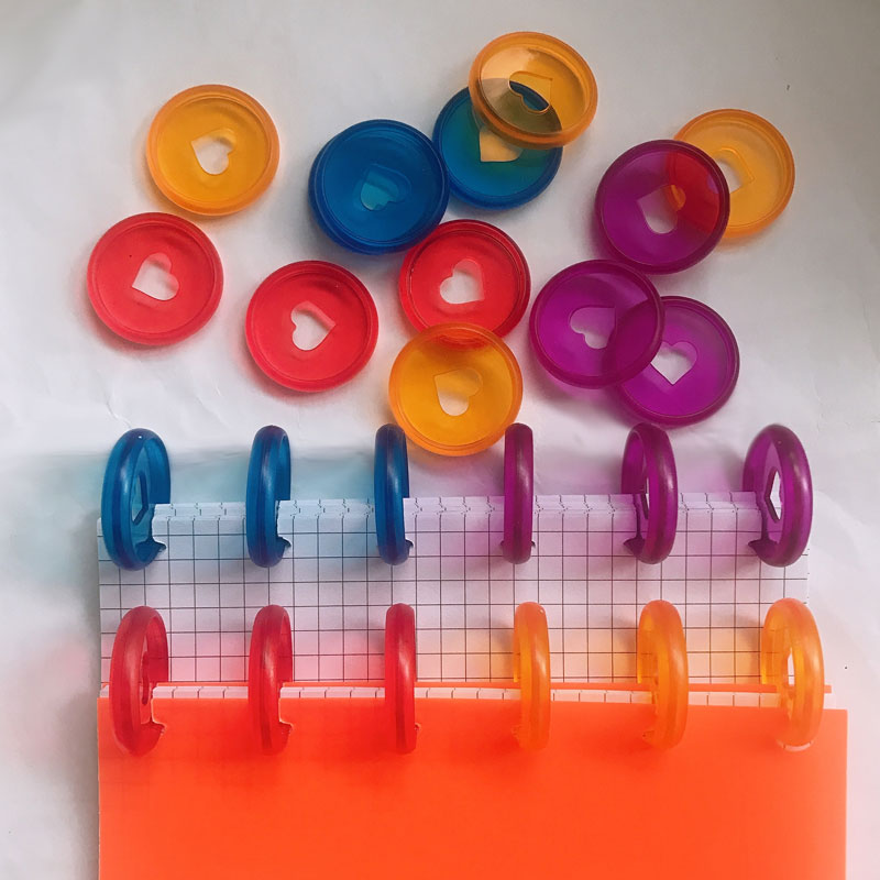 24pcs/lot 28mm Loose Leaf Office Disc Binding Rings Supplies DIY Albums Buckle Color Binder Accessories Mushroom Hole Office