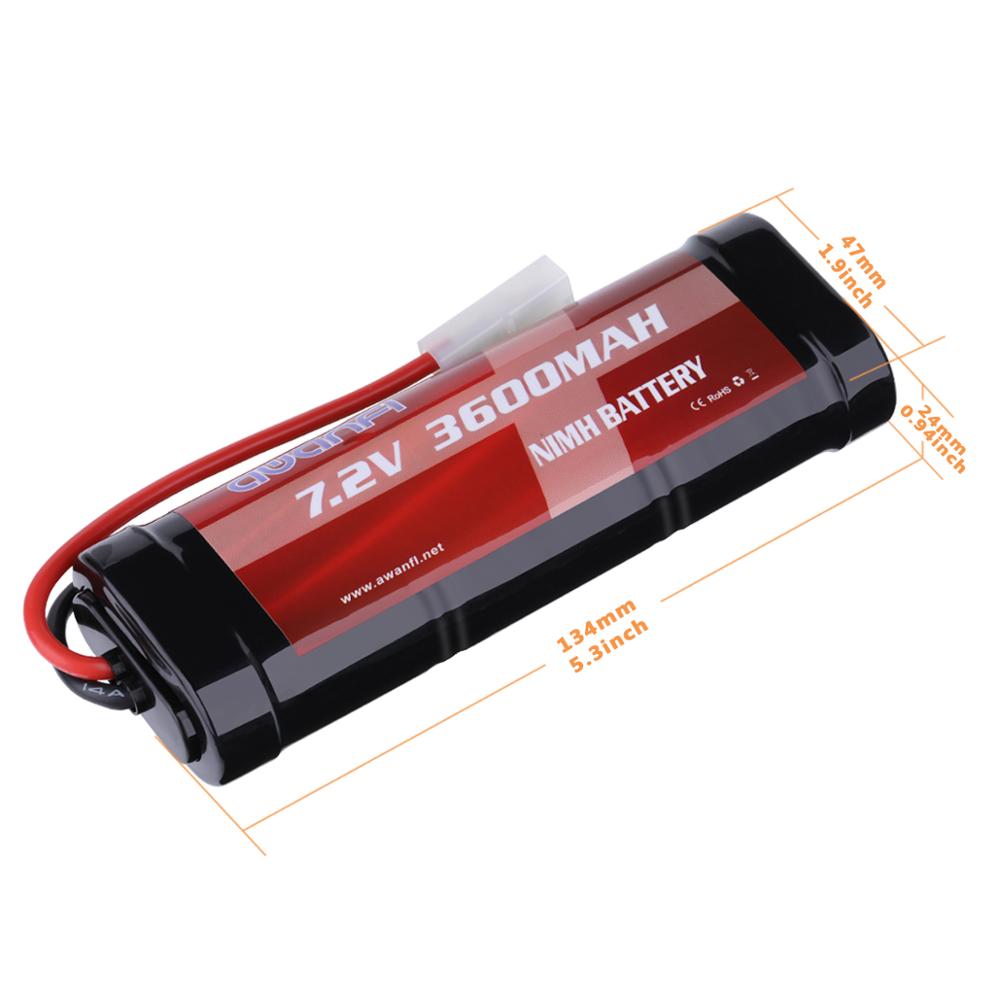 AWANFI 7.2V 3600mAh RC Car Battery Tamiya Connector High Power NiMH Battery for RC Car Truck Traxxas LOSI Associated HPI Kyosho