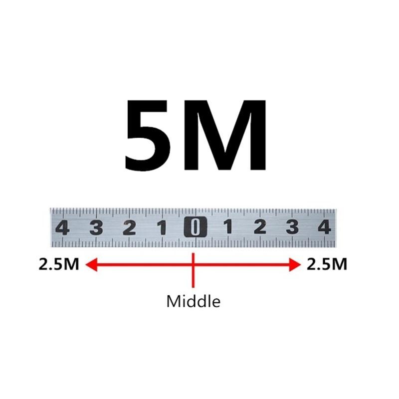 1-5M Stainless Steel Sticky Scale Woodworking Rail Self-adhesive Tape Measure Tape Flat Tape With Plastic Metal Ruler: Midpoint / 1M