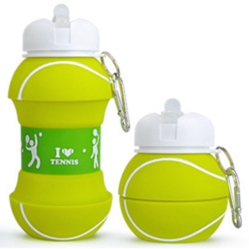 Outdoor Sport Vouw Water Fles Voetbal Basketbal Tennis Golf Lekvrij Draagbare Siliconen Waterkoker Reizen Kinderen Volwassen Fles: Tennis