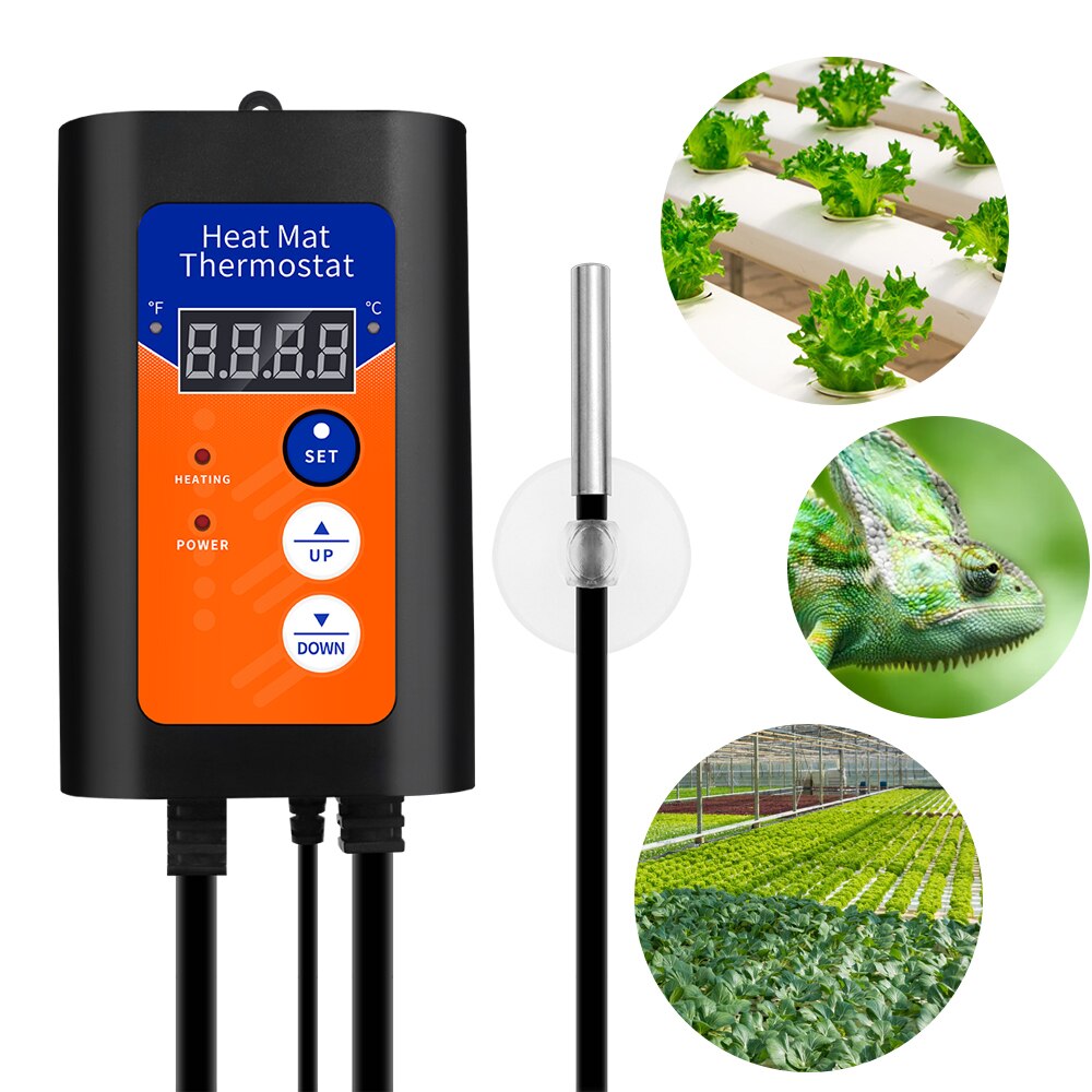 Heat Mat Thermostat 1150W 230V Digital Temperature Controller For Hydroponic Plants Seed Germination Reptiles Pet Supplies