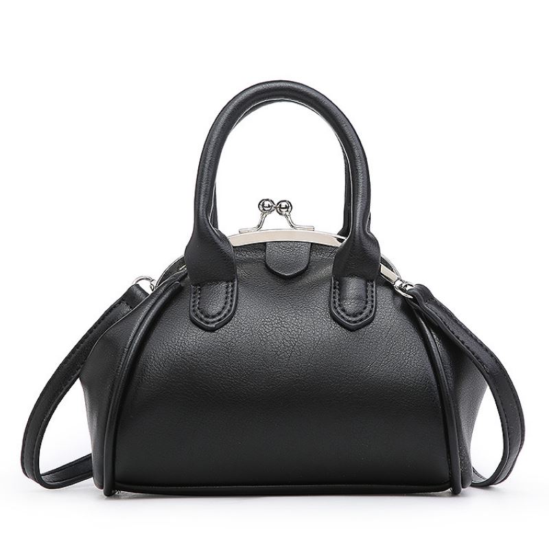 Coolcept Women Pu Leather Handbag Shell Wrist Bag For Women Metal Trap Shoulder Ladies Bag Casual Daily Bag: Black