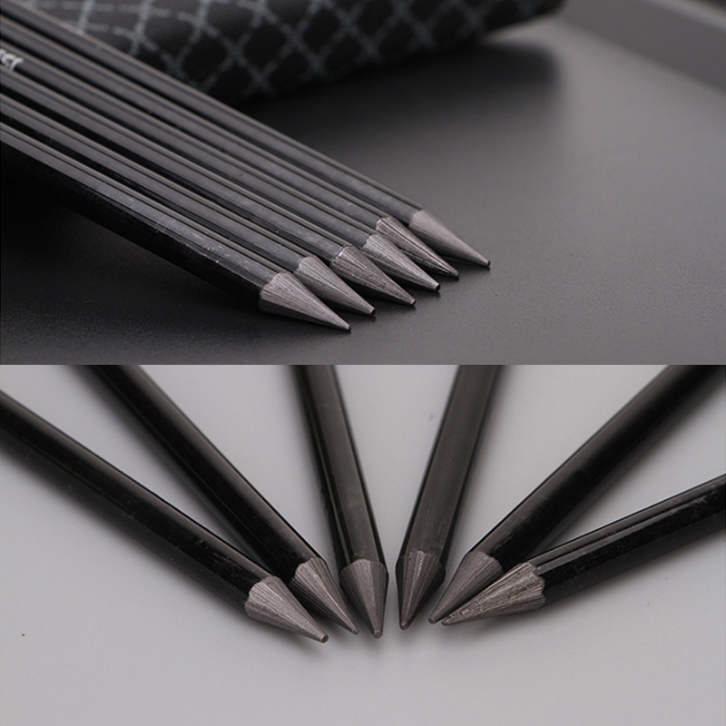 woodless charcoal pencil 6pcs set soft/