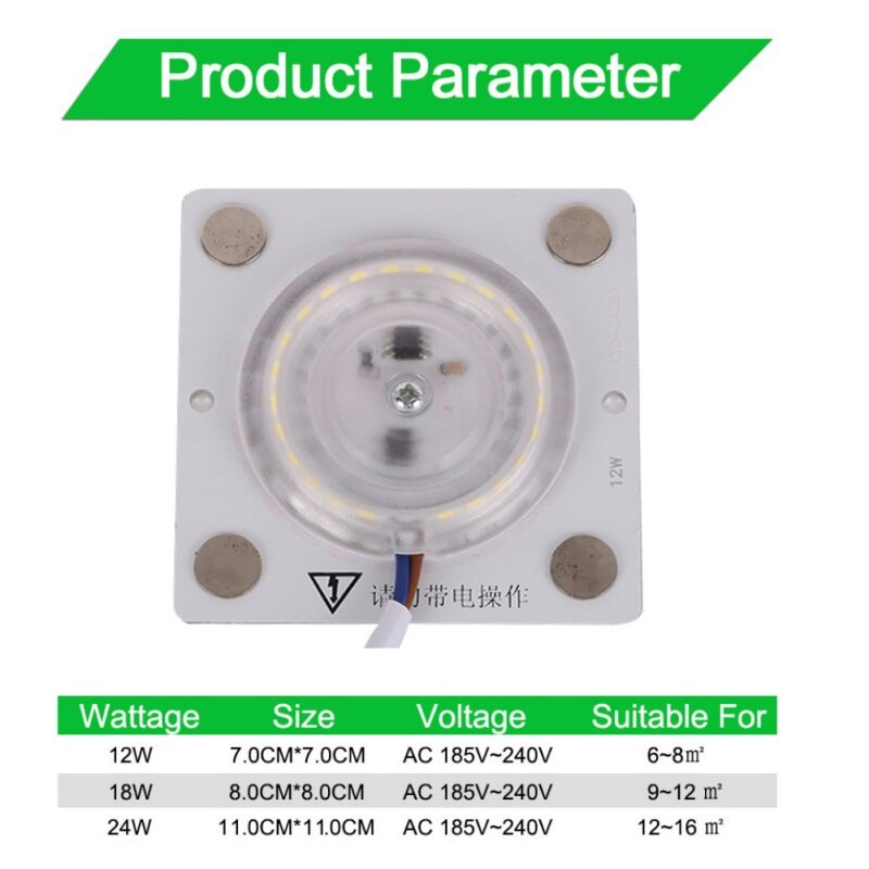 Ultra Bright Thin Led Light Source Module 12W 18W 24W 220v 240v For Ceiling Lamp Downlight Replace Accessory: 24W