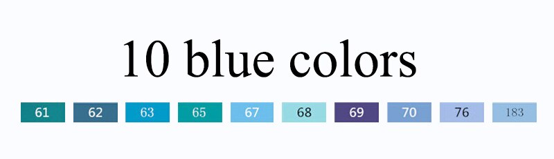 TOUCHNEW 80 Colors Soft Brush Markers Pen Dual tips Alcohol Based Markers set for Manga Drawing Animation Art Supplies: 10 blue colors