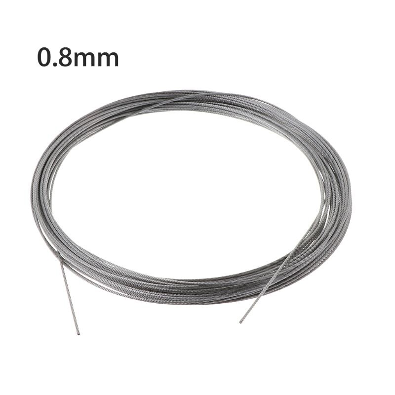 10m 304 Stainless Steel Wire Rope Soft Fishing Lifting Cable 7×7 Clothesline