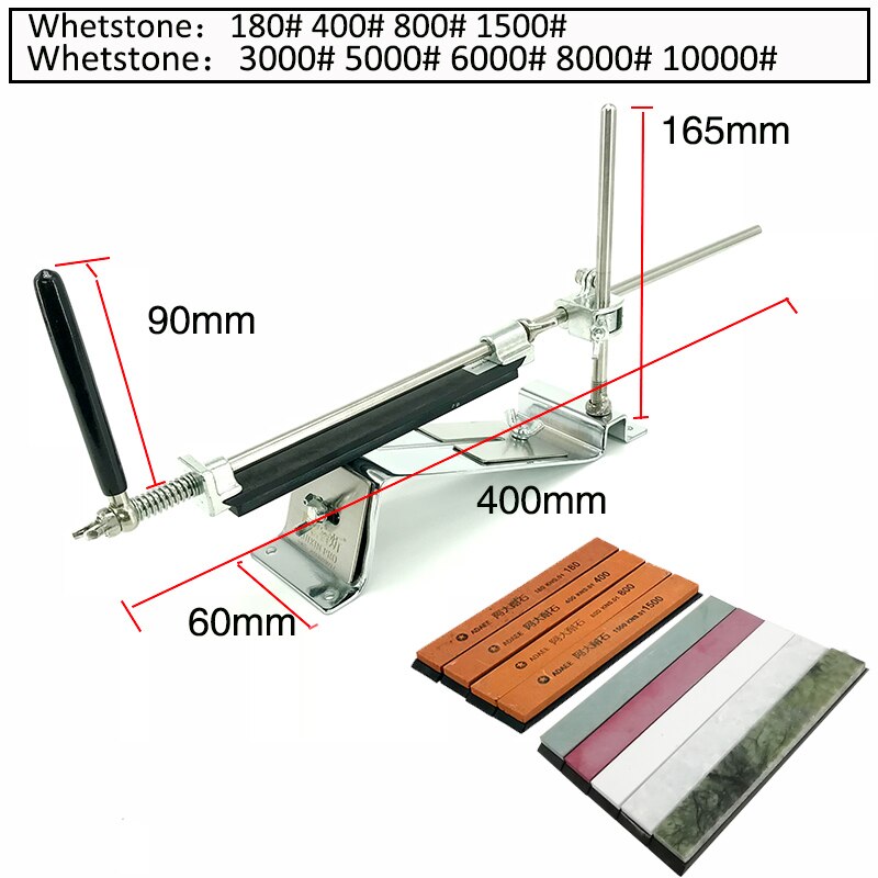 RUIXIN Pro fessional Kitchen Knife Sharpener Whetstone Updated Multifunction Fixed Angle Edge Honing Tools Sharpening System: 4YOU 5P