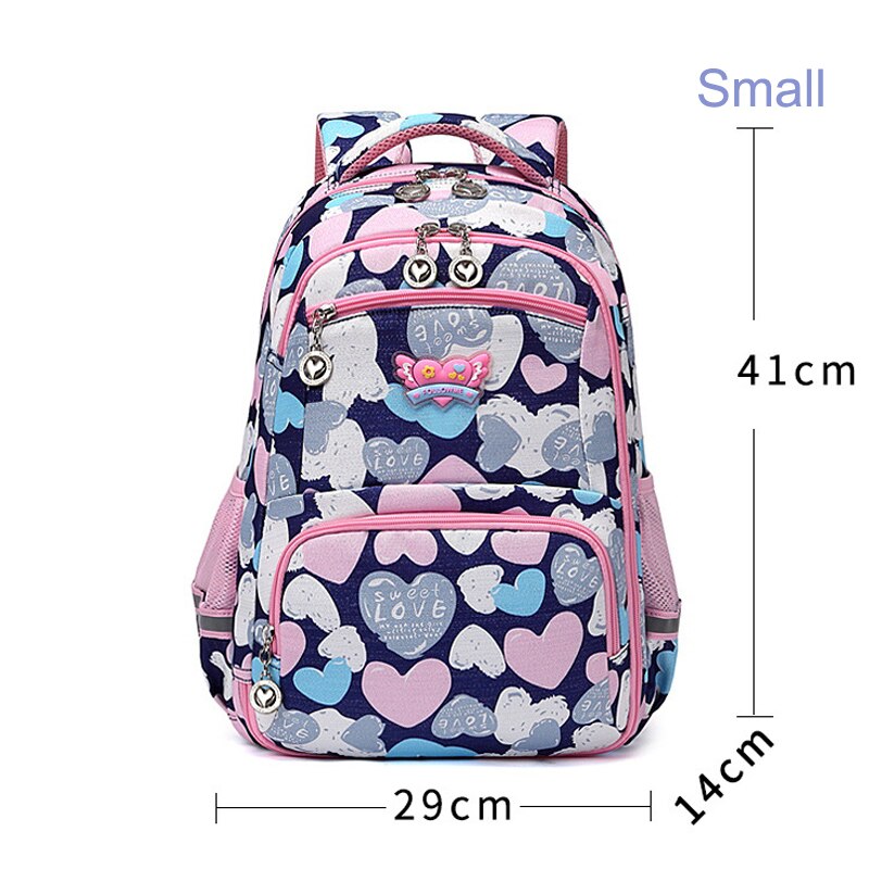 Dzieci 1-6 klasy szkolne plecaki dla dziewcząt z miłosnym nadrukiem wodoodporne torby robić szkoły podstawowej dzieci student plecak Mochila Escolar: mały marynarka wojenna