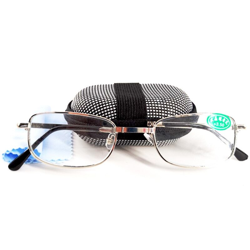 Gafas de lectura plegables para hombre y mujer, lentes de lectura portátiles con estuche, lentes de aumento para presbicia, Lentes de vidrio de