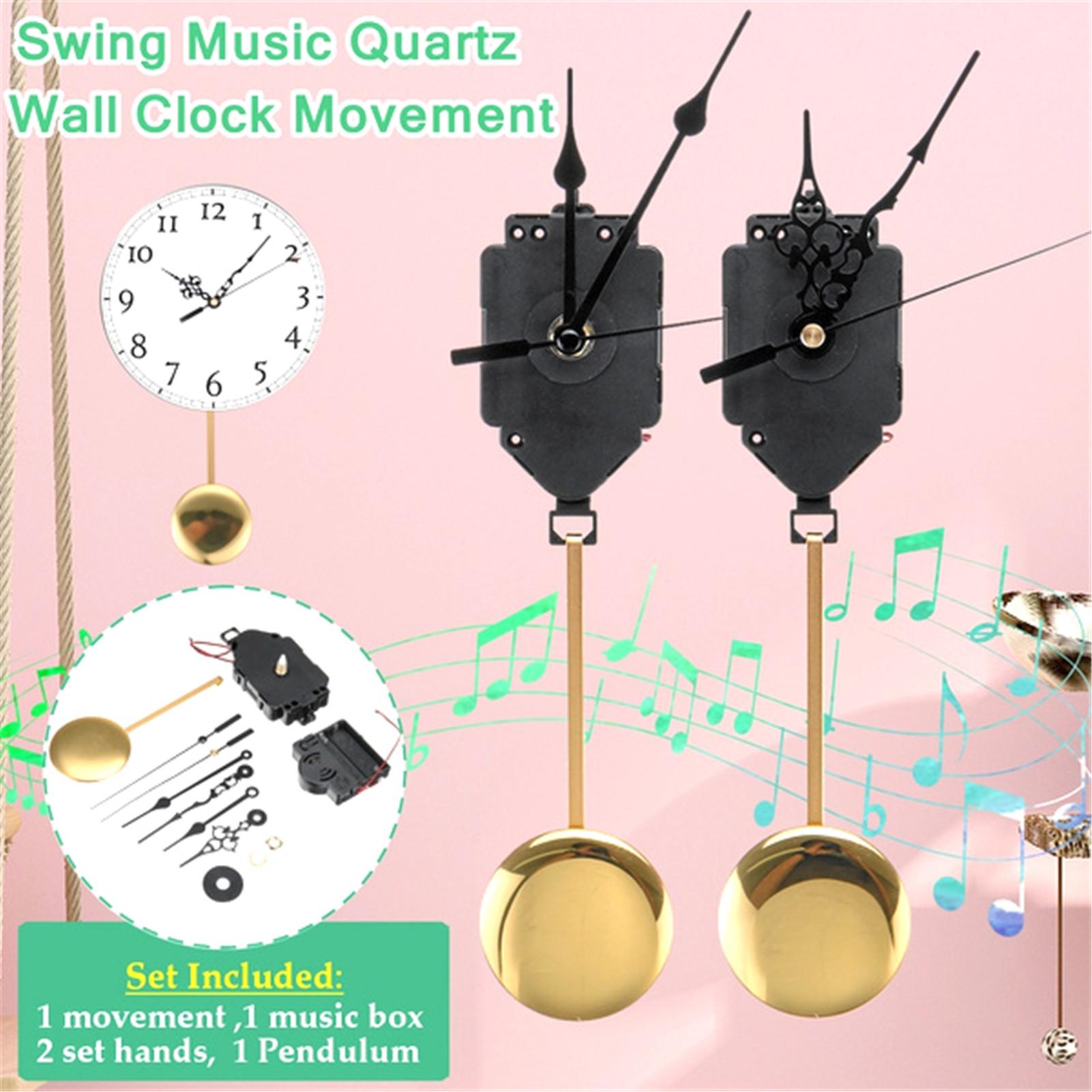 DIY Hourly Time Swing Movement Quartz Pendulum Trigger Clock Chime Music Box Kit Hourly Time Swing Wall Clocks Music Box