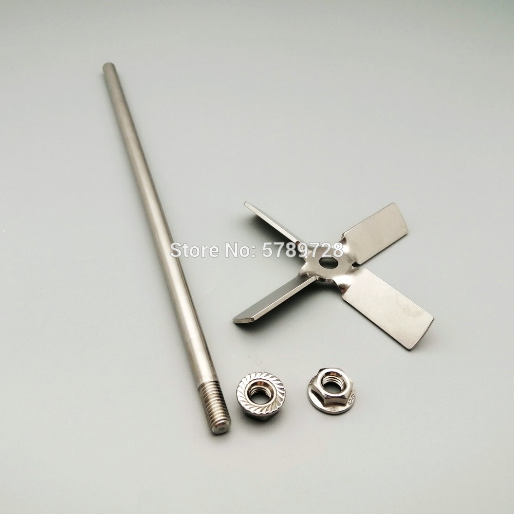 1set,DIA 40mm to 100mm,Lab 304 stainless steel Four-bladed propeller with stirring rod,Stir the material upward when stirring