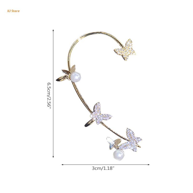 Shiny Zirkoon Vlinder Oor Clips Helix Schelp Oorbellen Helix Kraakbeen Clip