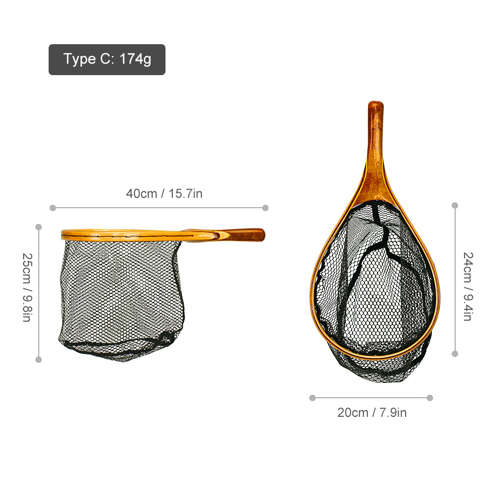 Fishing Landing Net with Elastic Lanyard Fly Fishing Net Fishing Catch and Release Net Fishing Tool Accessories