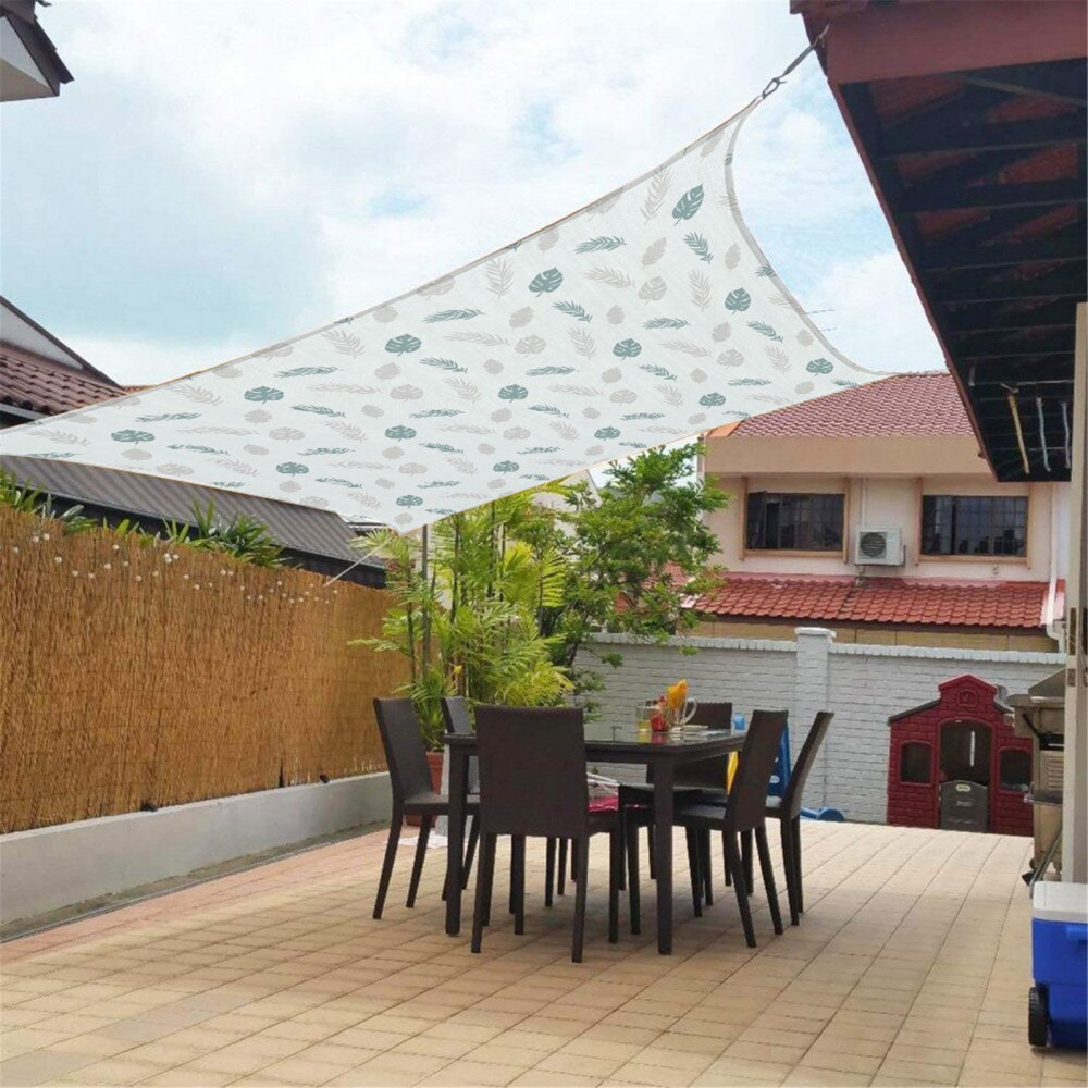 Shade Sail Rainproof Cloth Canopy Set 2*2 M Printing Protection Outdoor 2m*4 Rope Square With Hardware Kit Courtyard Awning