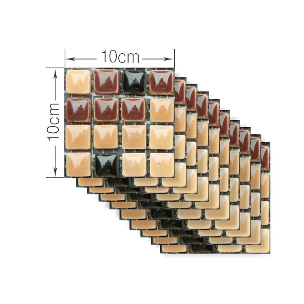 10/20/30 Pc 3d Self-adhesive Metal Mosaic Tile Backsplash For Kitchen Bathroom Stove Wall Waterproof Home Decoration Sticker#y30: C / 10 pc