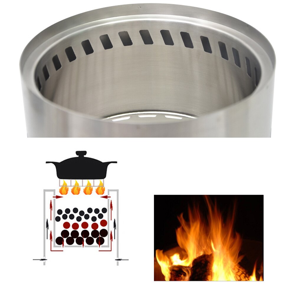 310*200MM Large Camping Wood Stove Split Portable Gas Stainless Steel Gas Firewood Burner Backpacking Furnace camping equipment