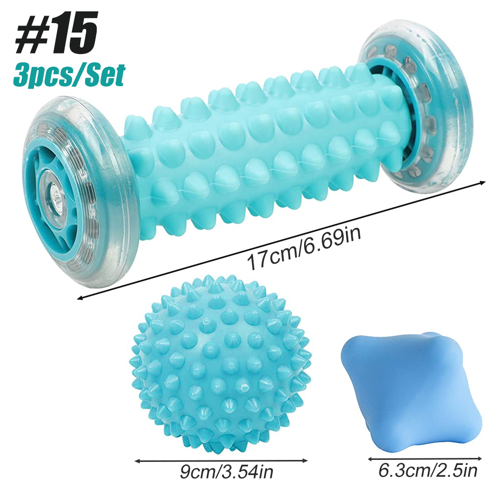 Massage Ball,Foot Pain Therapy Kit,Plantar Fasciitis,Heel Spur,Sore Muscles,Trigger Point - Back,Arm,Neck,Leg Circulation Roller: Blue