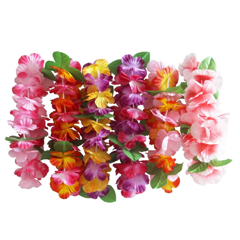 Oheart hawaii blomster krans pandebånd hovedbeklædning armbånd sæt til bryllupsfest dekoration diy sommer krans håndværk