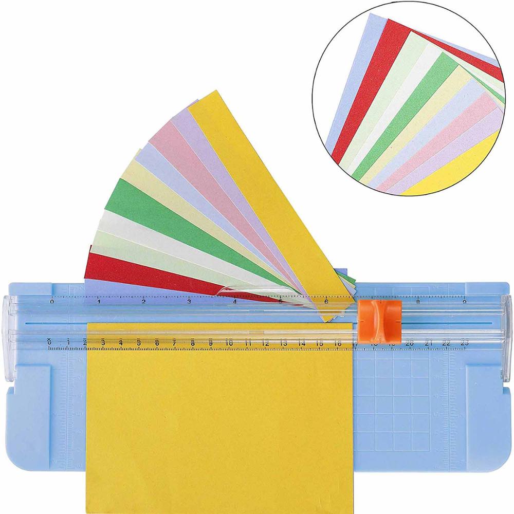 Mini Precision Rotary Paper Cutter Scrapbook Photo Trimmer With Finger Protection Slide Ruler For Home School Office