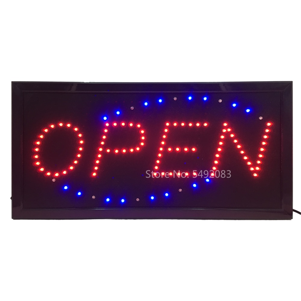 LED magasin signe ouvert Logo publicité panneau lumineux décoration de la maison lumineux mouvement animé néon magasin d'affaires panneau d'affichage US EU Plug