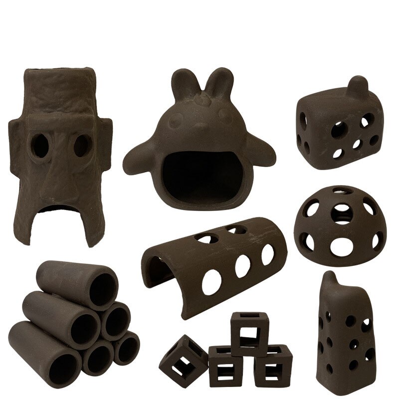 Aquarium Accessories Fish Tank Fish Eggs Decorations Cave Aquarium Shelter Ceramic Shrimp Spawn Live Hide Breeding Holes