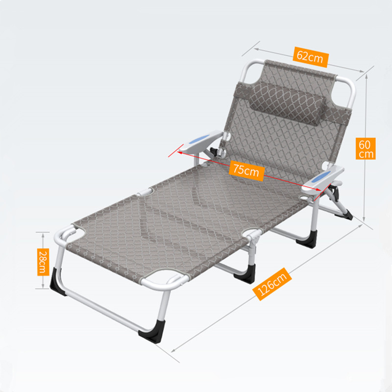 Multifunctionele Folding Lounge Stoel Thuis Kantoor Dutje Bed Eenvoudige Fauteuil Draagbare Kamp Strand Bed