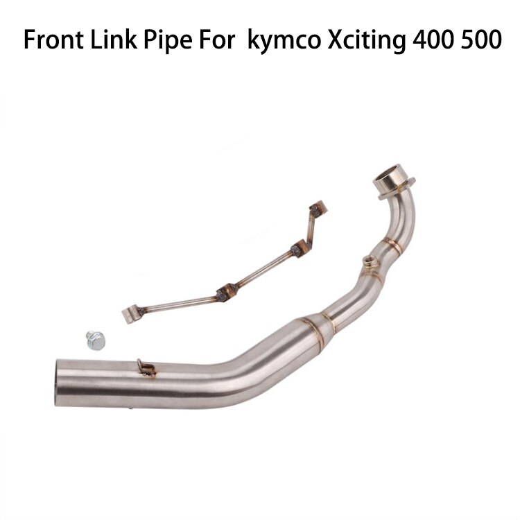 Voor Kymco Xciting 400 500 Motorfiets Uitlaat Gemodificeerde Motor Escape Db Killer Rvs Front Link Pijp Met Db Killer