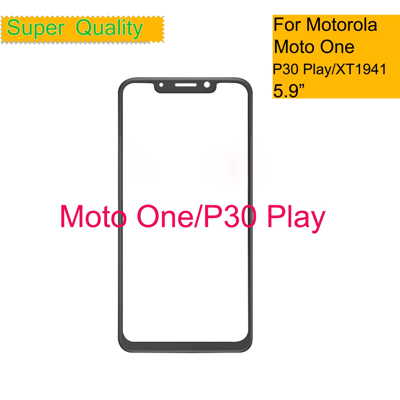 Para Motorola Moto una XT1941-1 XT1941-3 XT1941-4 pantalla táctil frente exterior Lente de Cristal del Panel del Moto uno LCD frente