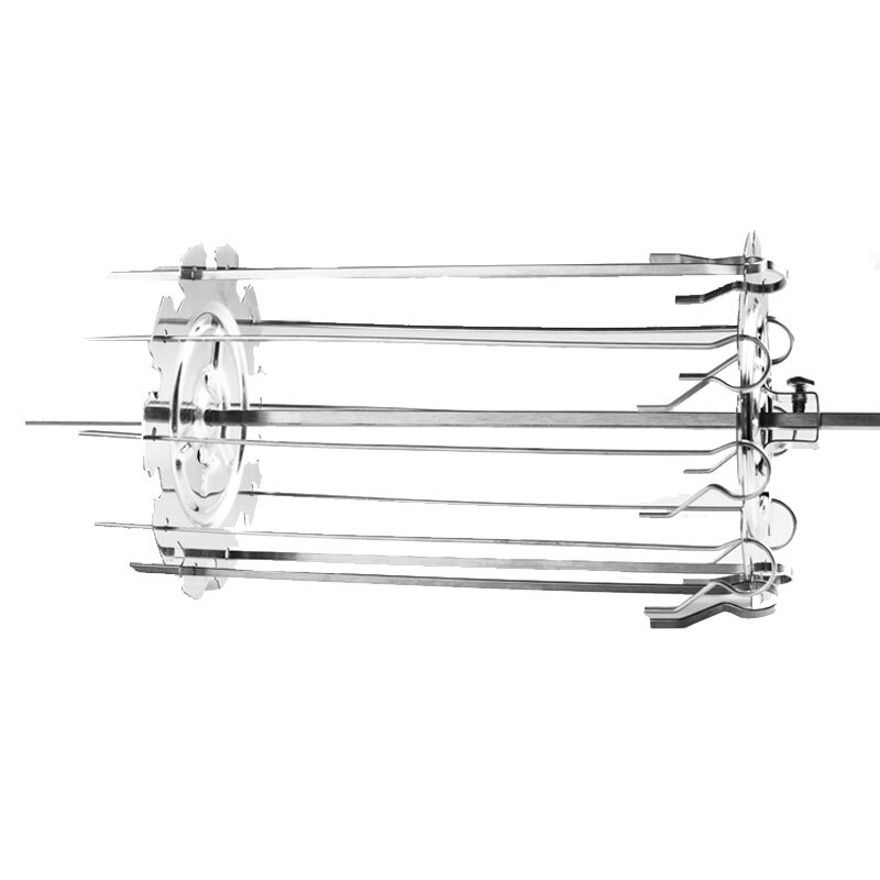 10 fork BBQ Steel Metal Roaster Rotisserie Skewers Needle Cage Oven Kebab Maker Grill Barbecue Without Middle Rotating Rod WF