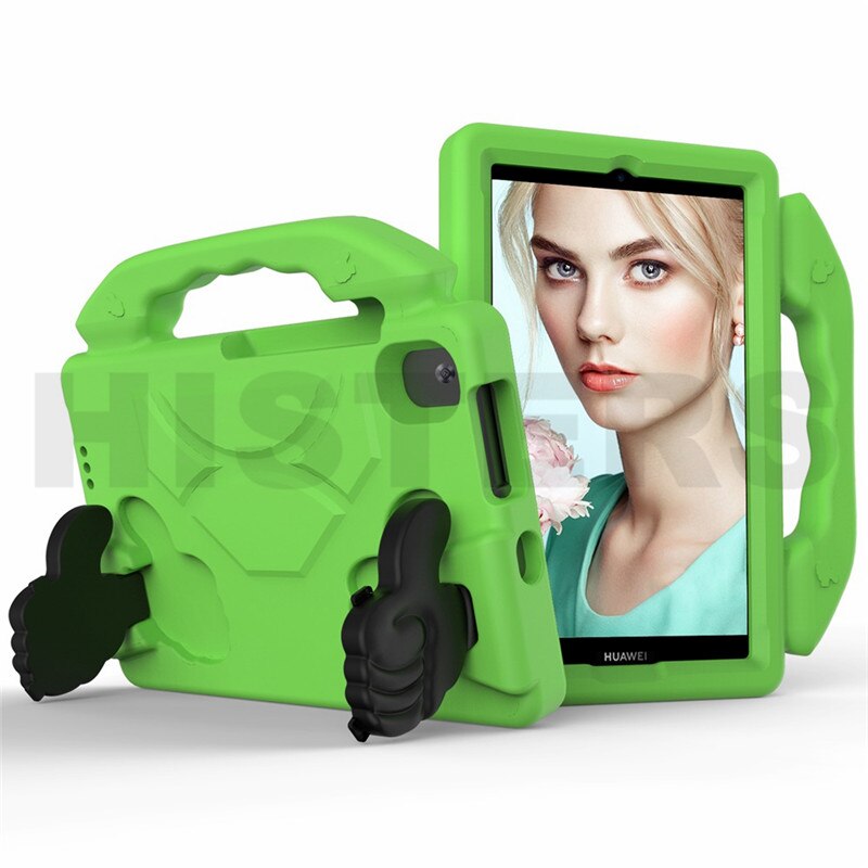 Kinderen Veilig Eva Shockproof Shell Voor Huawei Matepad T8 8 "Tablet Pc Model: kobe2-L03 Kob2-L09 Draagbare Kickstand Cover Case: green