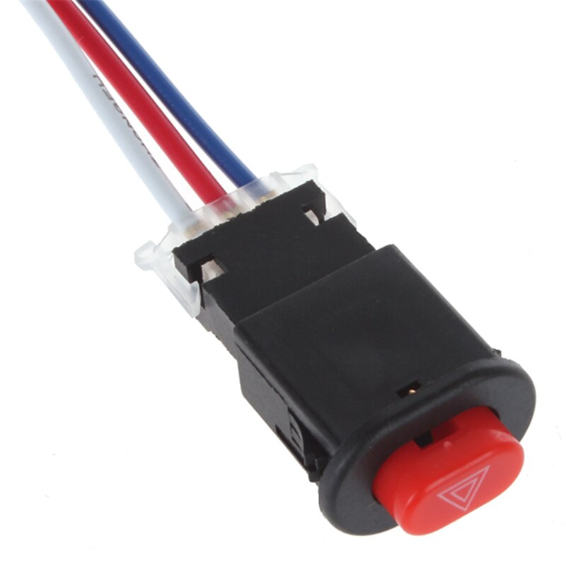 1pcs! Motorcycle Switch Hazard Light Switch Button Double Flash Warning Emergency Lamp Signal Flasher with 3 Wires Lock